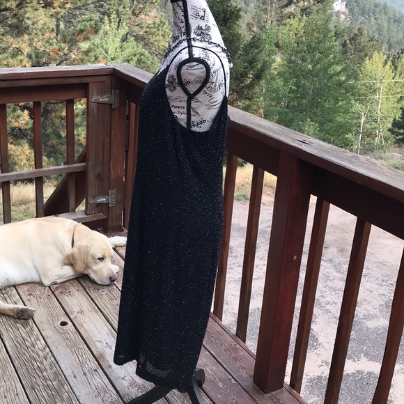 Sparkling Marina Black Beaded Party Dress Size 14 - Picture 5 of 12